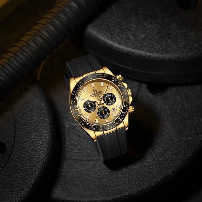 Naviforce Montre Homme En Silicone Noir 8054GGB